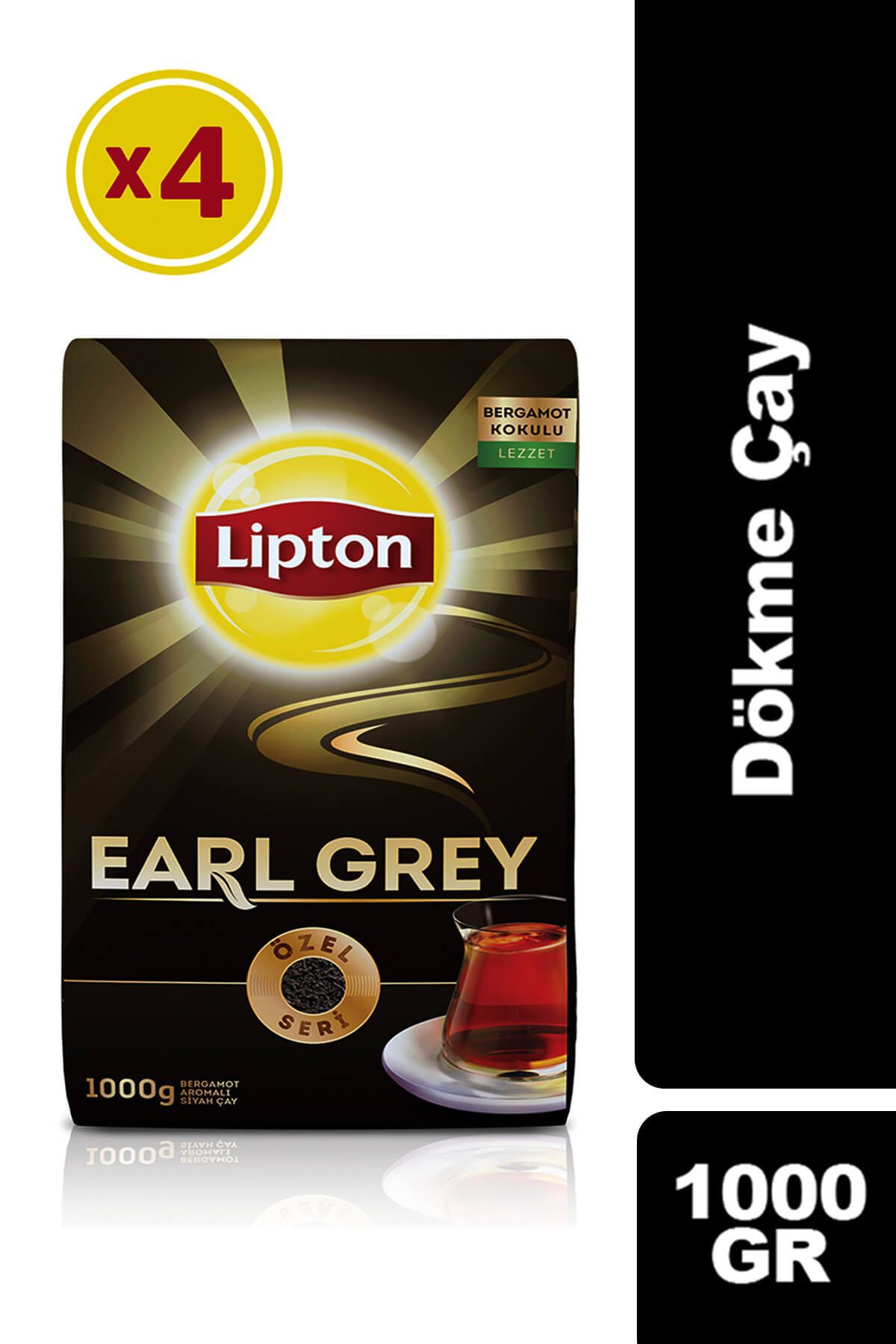 Lipton Earl Grey Dökme Çay 1000gr x 4 Paket