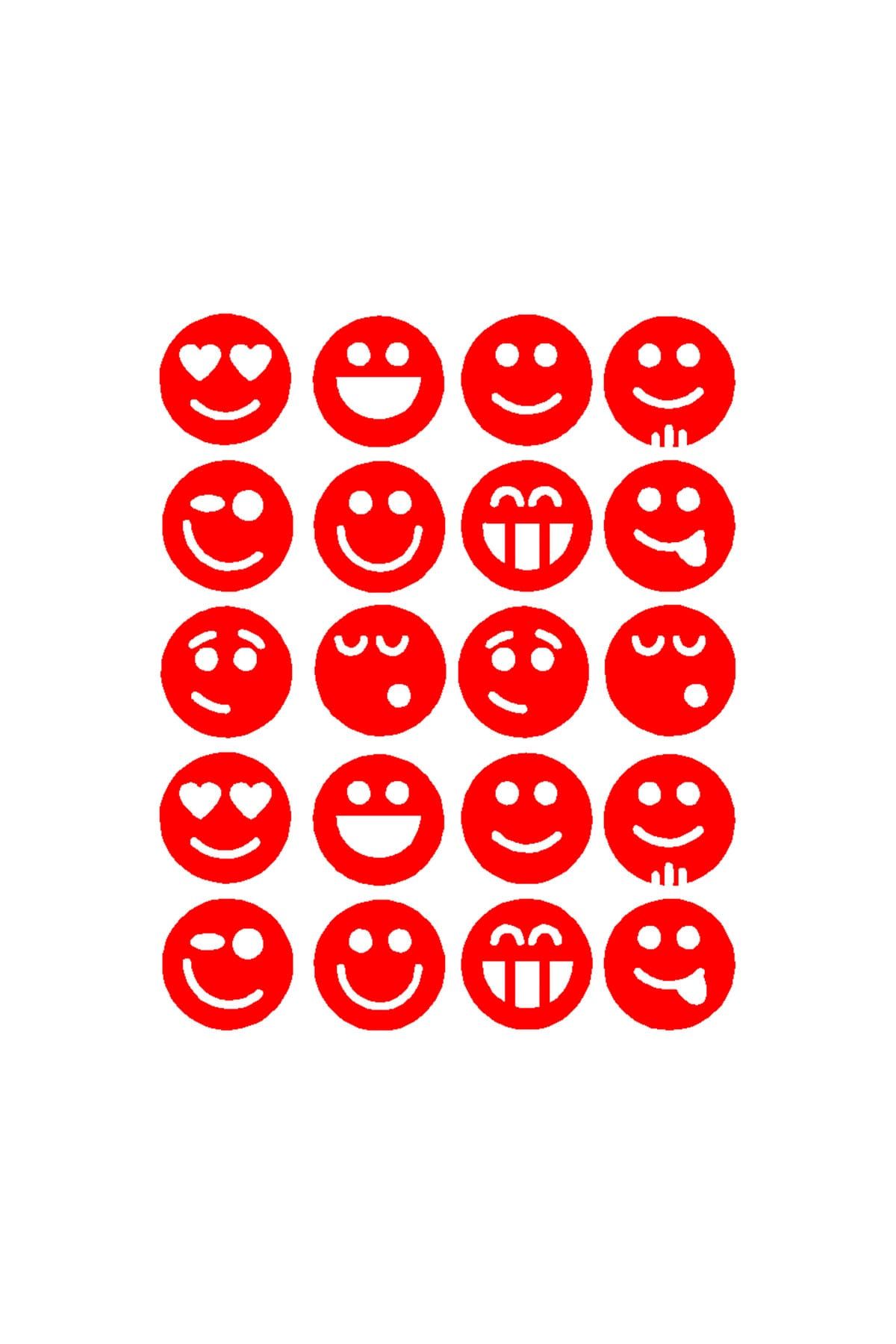 BugyBagy Emoji Duvar Sticker 5cm Mix Gülen Suratlar