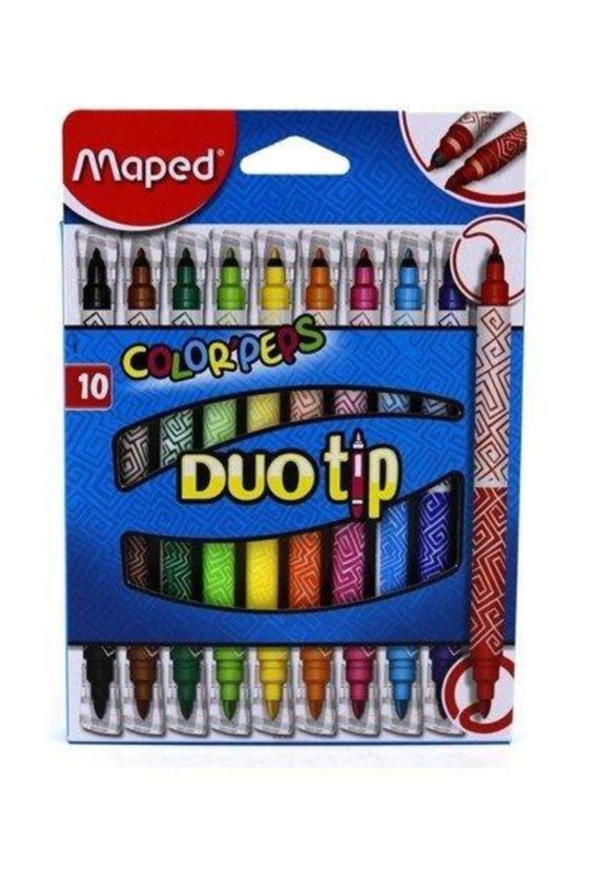 Maped Color’Peps Duo Kalın İnce Keçeli Kalem 12 Li