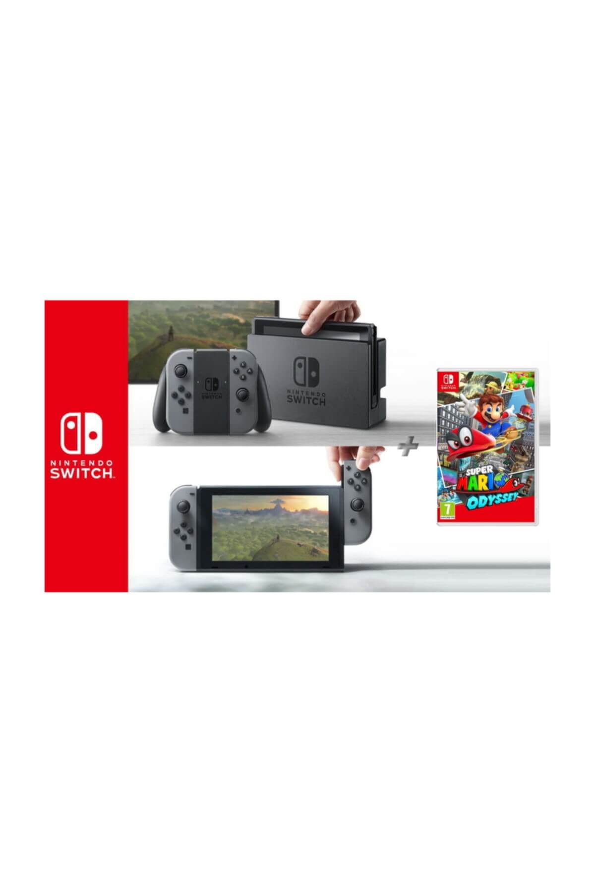 Nintendo Switch Konsol Gri Joy-Con + SUPER MARIO ODYSSEY