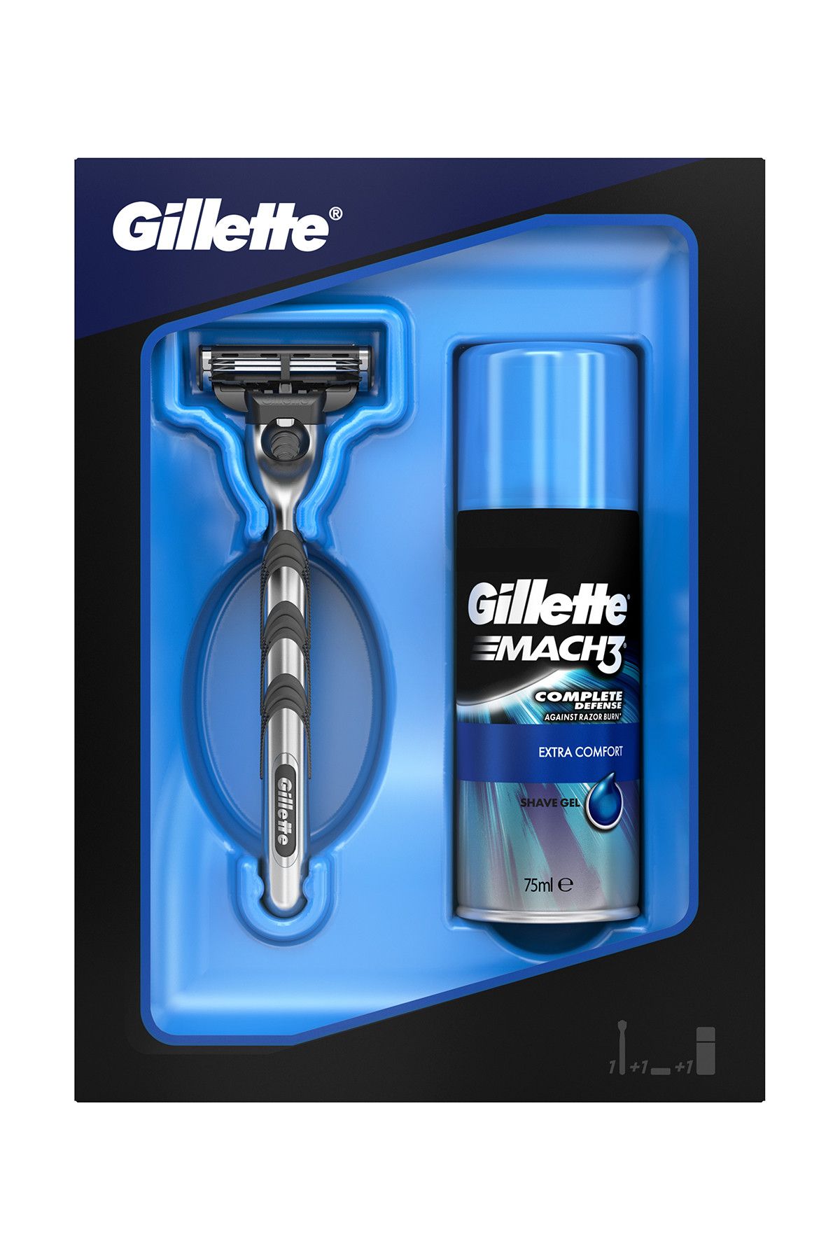 Gillette Mach3 Tıraş Makinesi + 75 ml  Tıraş Jeli