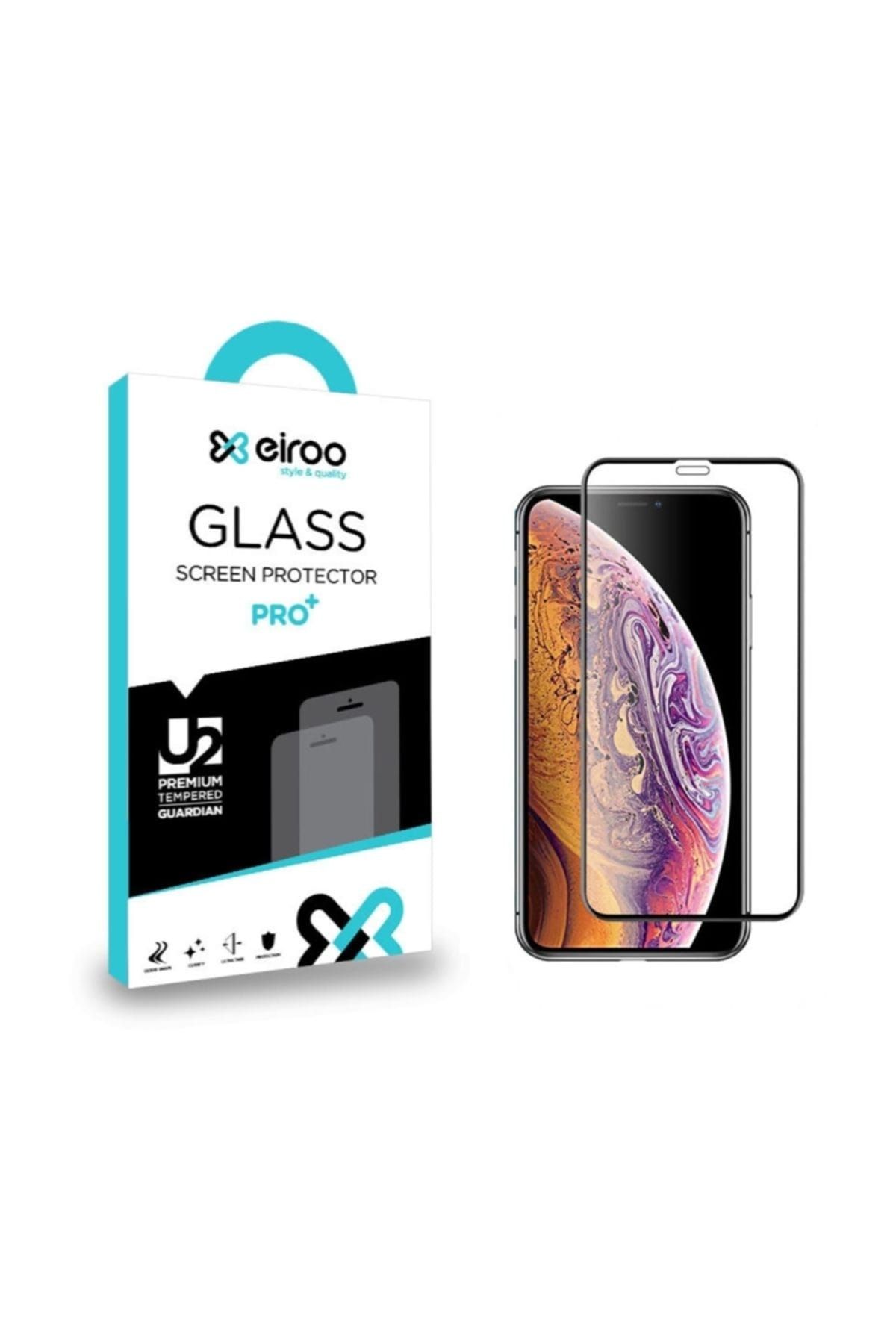 Eiroo iPhone XS Max Curve Tempered Glass Full Cam Ekran Koruyucu