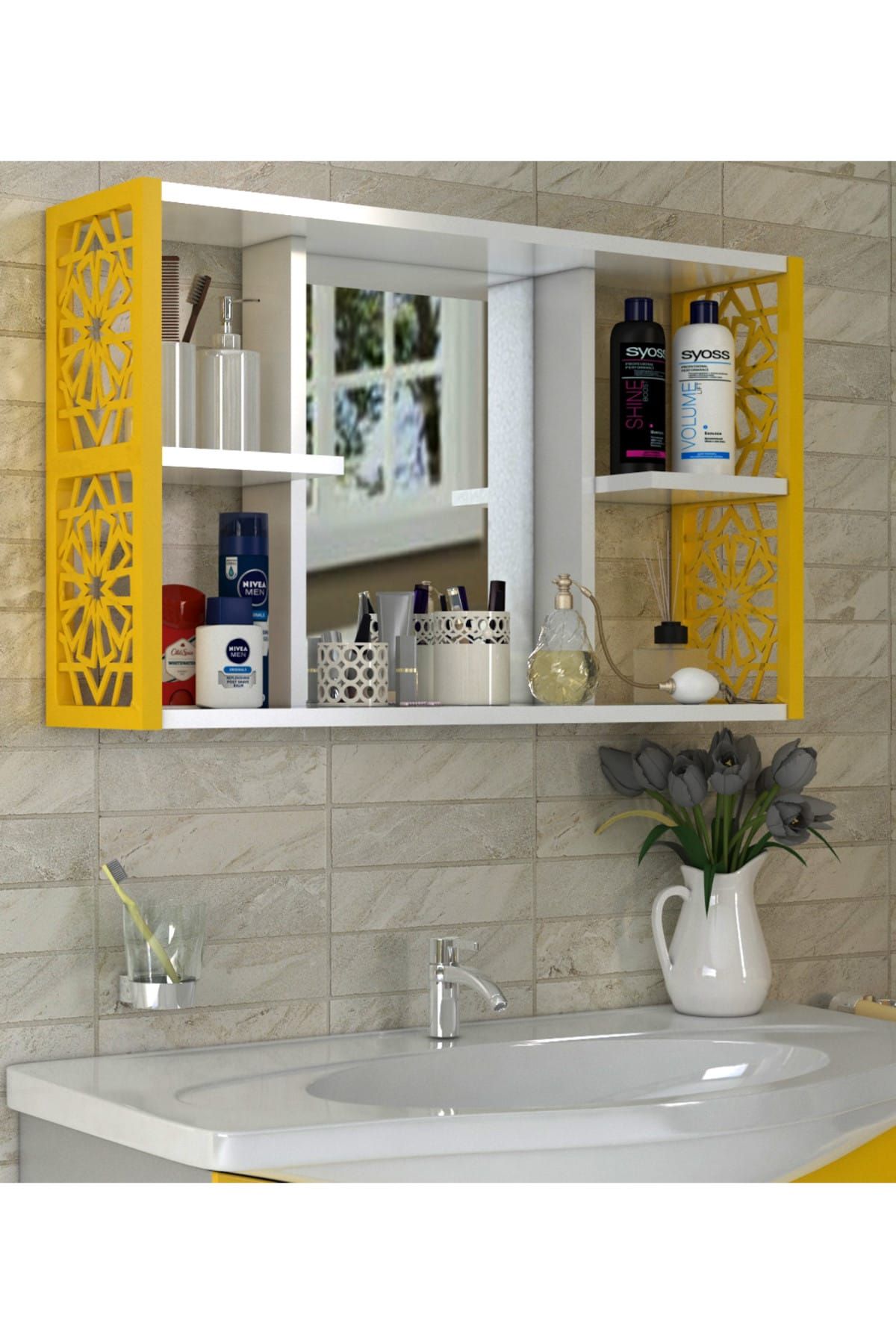 Remaks Aynalı Banyo Dolabı sarı