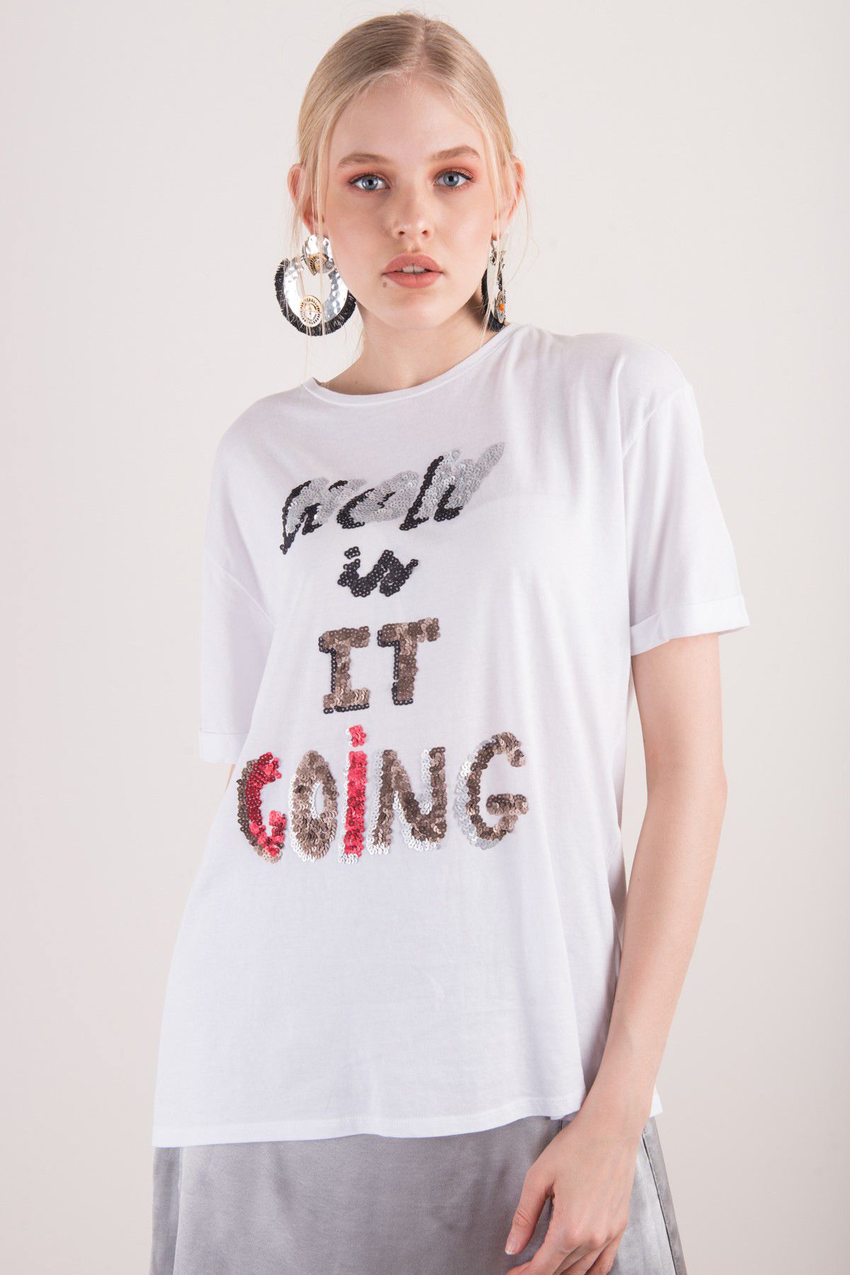 BSL Kadın Beyaz Mrk Goıng T-Shirt M18S1518S018