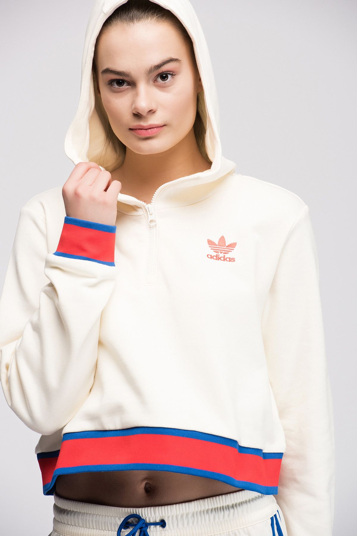 adidas Kadın Originals Sweatshirt - Ea Crop Hz Hd - CV9437