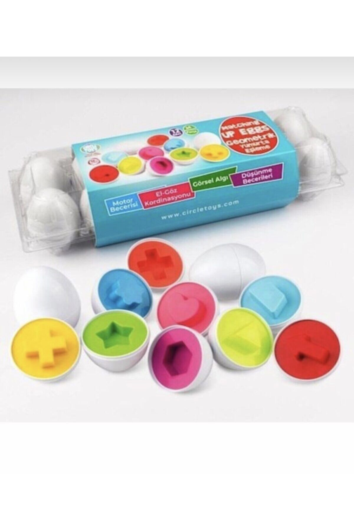 Circle Toys Geometrik Yumurta Eşleme (orjinal Lisanli Ürün) Algılama Dikkat Koordinasyon Düşünme Becerisi 12 Li