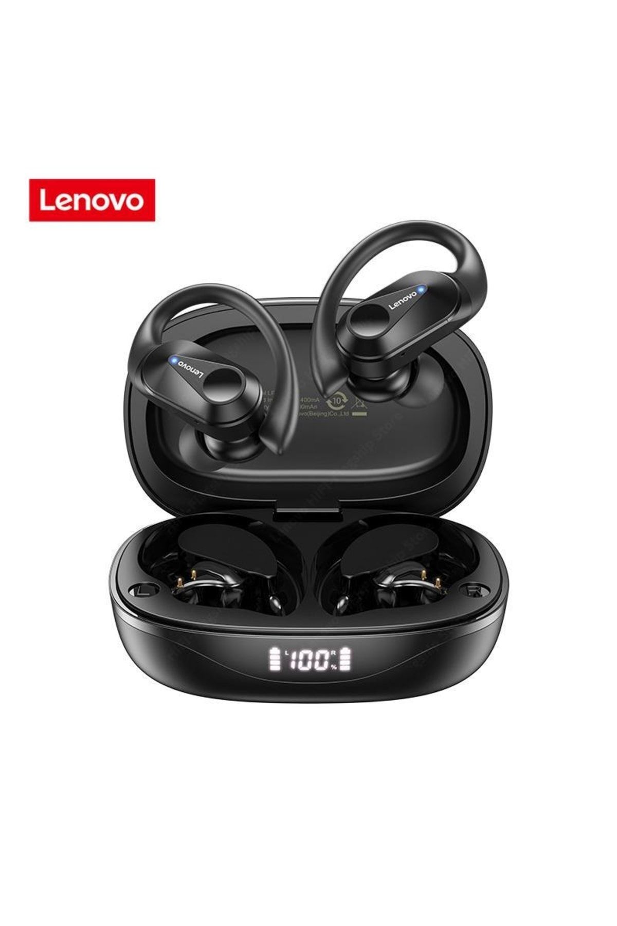 LENOVO Thinkplus Lp75 Kablosuz Şarj Göstergeli Sporcu Bluetooth Kulaklık Siyah