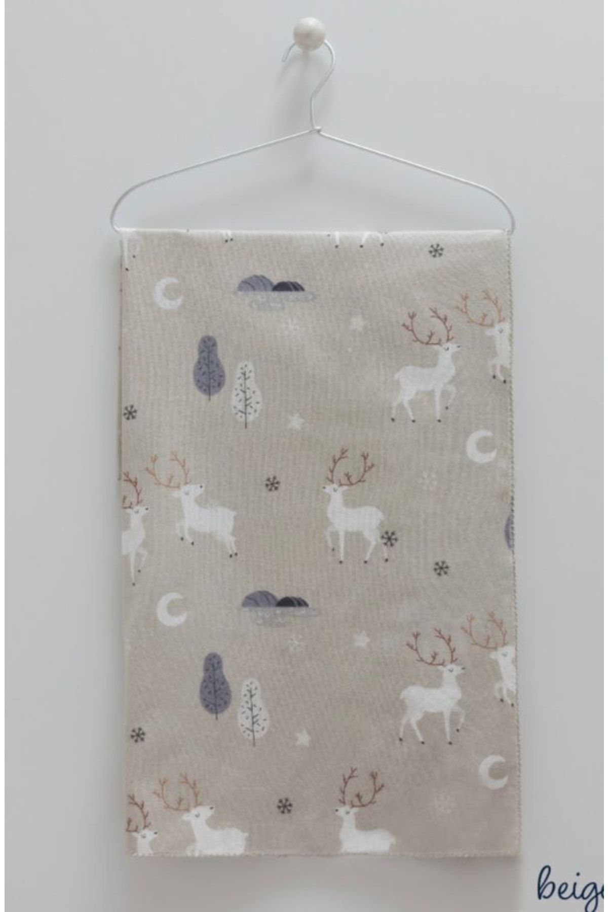 Caramell Flannel Pazen Çocuk Battaniyeleri %100 Doğal Pamuk (geyik Desenli) (90x90)
