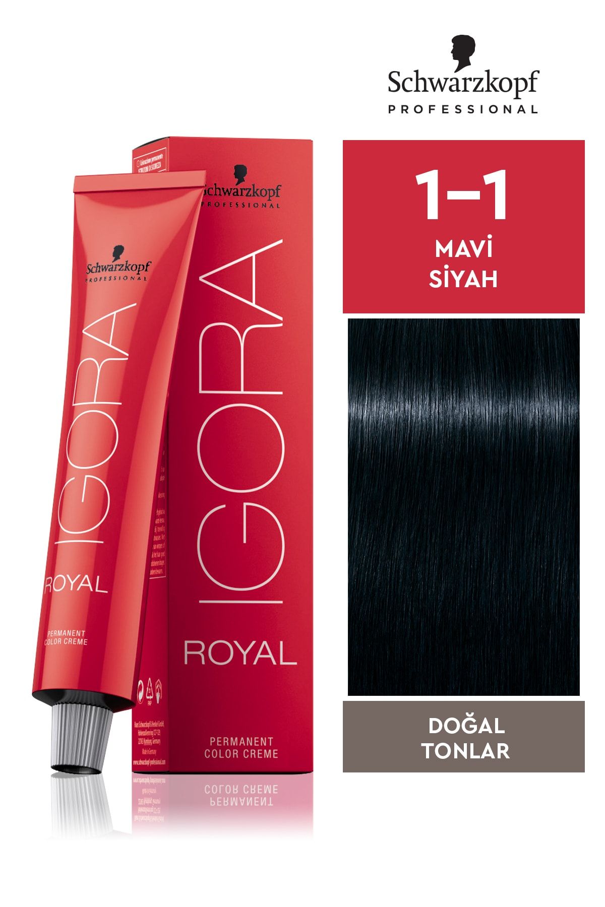 Igora Royal Doğal Tonlar 1-1 Mavi Siyah Saç Boyası 60ml