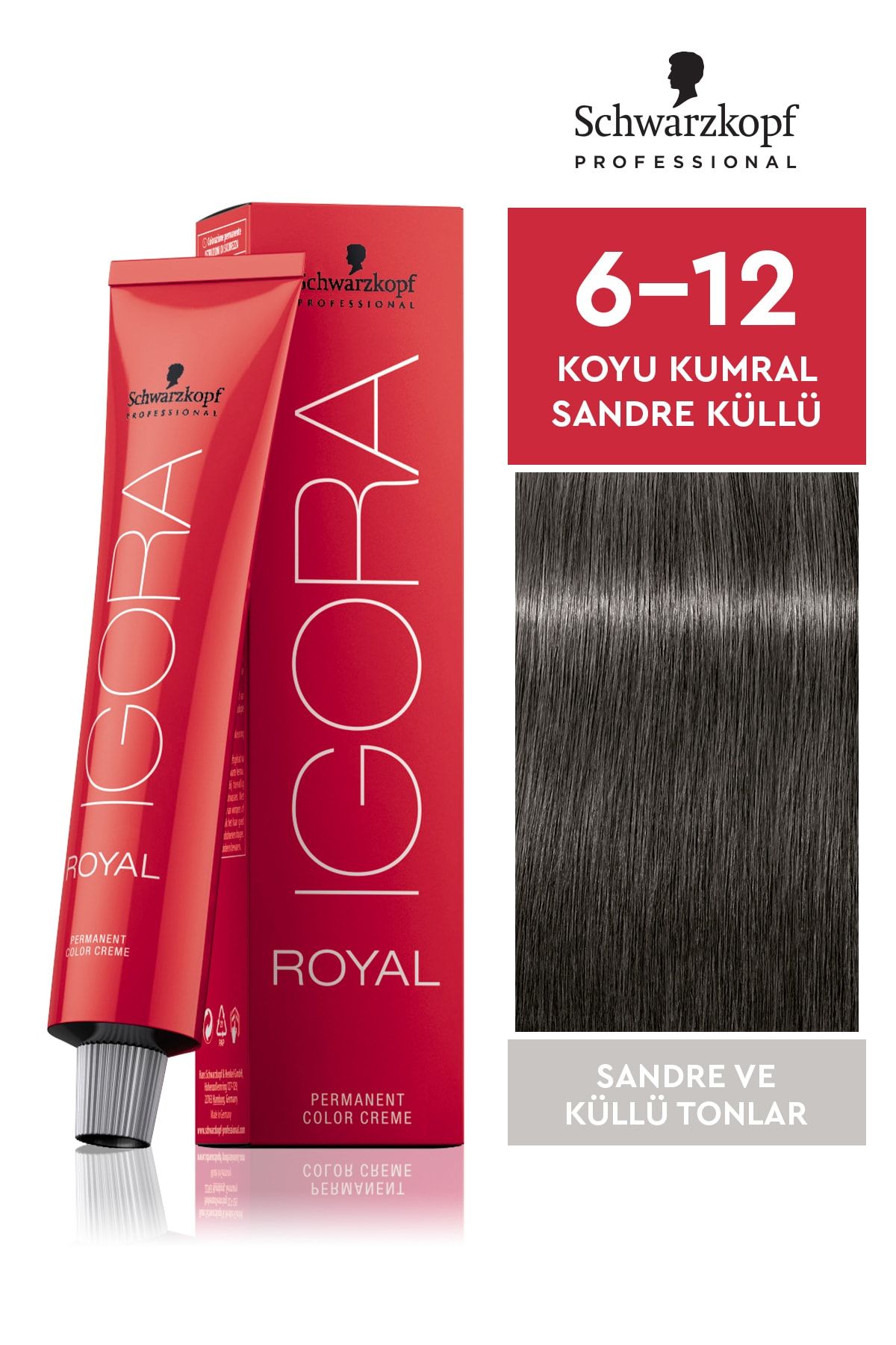 Igora Royal Küllü Tonlar 6-12 Koyu Kumral Sandre Küllü Saç Boyası 60ml