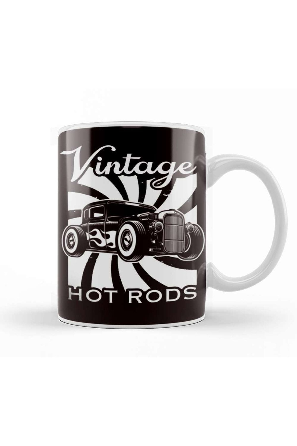 Baskı Dükkanı Vintage Hot Rods Classic Old American Cars Automobile Garage Kupa Bardak Porselen