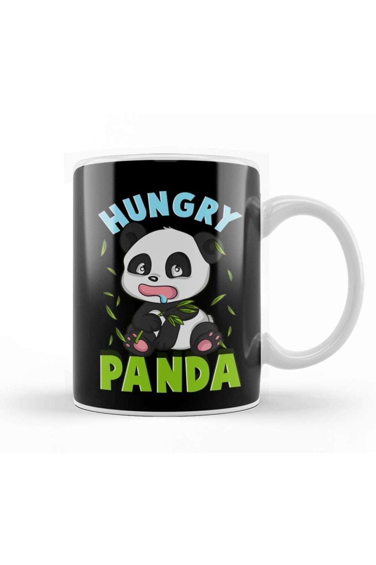 Baskı Dükkanı Cute Hungry Panda Always Hungry Funny Baby Panda Kupa Bardak Porselen