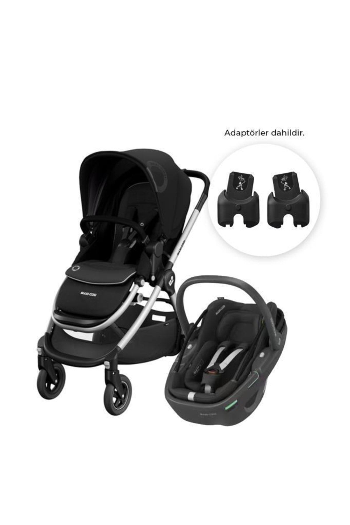 Maxi-Cosi Adorra2-coral 360 Modüler Ana Kucaklı Seyahat Sistem Bebek Arabası Essential Black