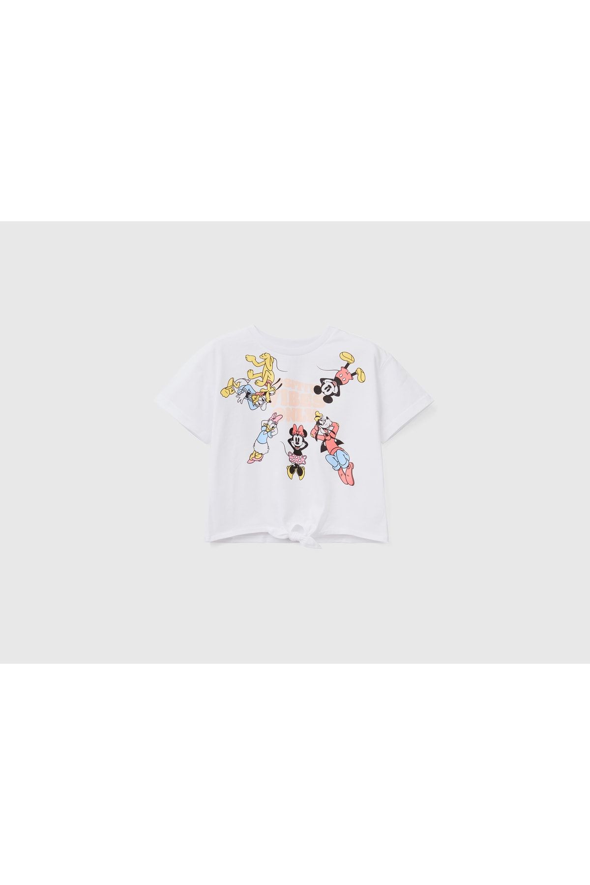 United Colors of Benetton Kız Çocuk Beyaz Disney Karakter Baskılı T-shirt Beyaz