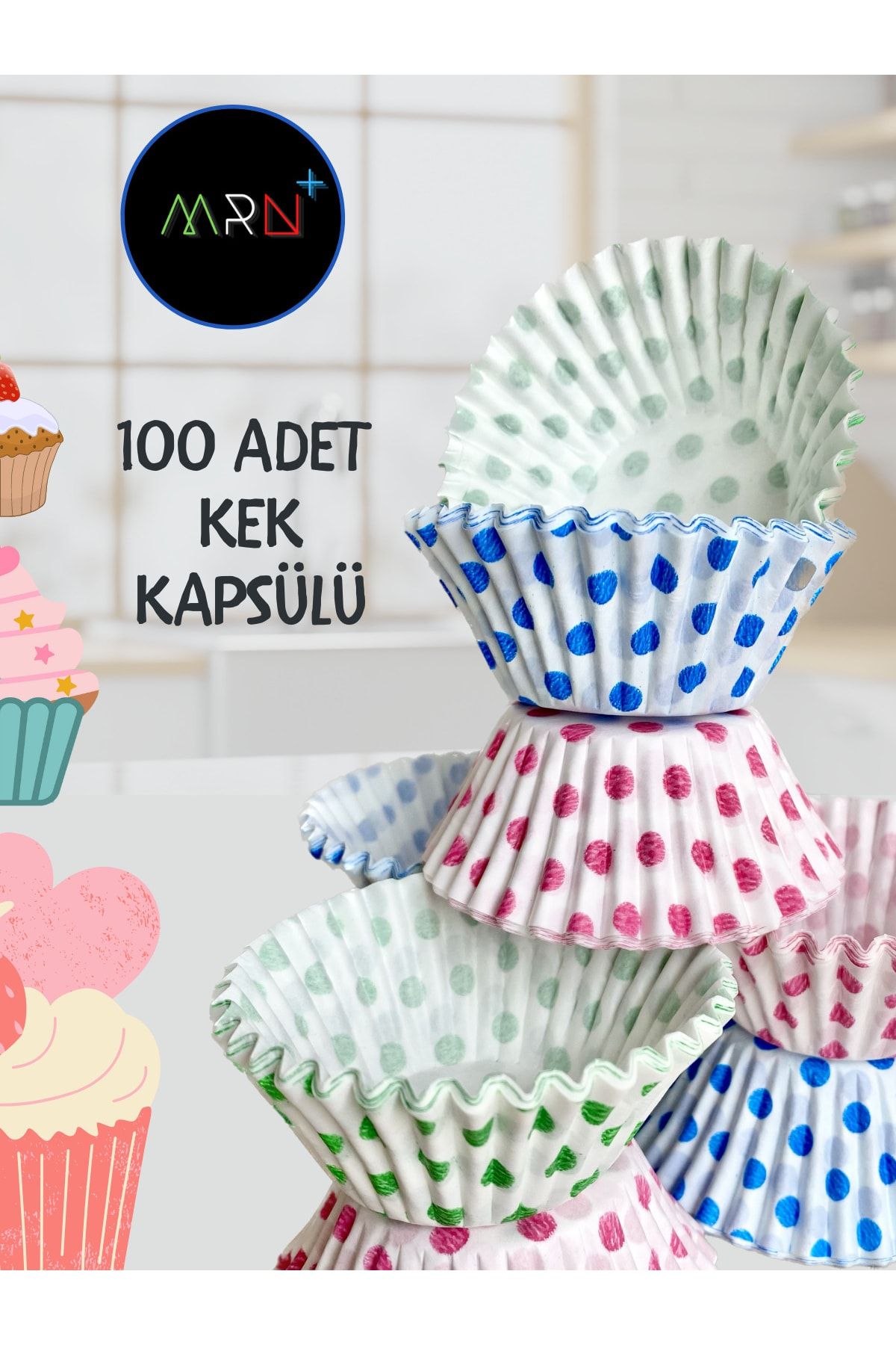 Mirvano 100 Adet Kek Kapsülü, Muffin Kağıdı, Cupcake Kağıdı, Muffin Kapsülü