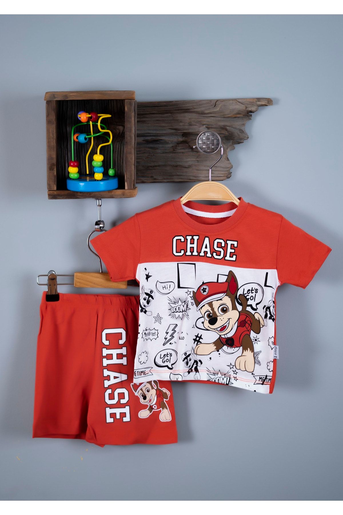 BAYAS Chase Lets Gobaskılı Yazlık Erkek Bebek Takım  Yazlık T-shirt Alt Üst Takım