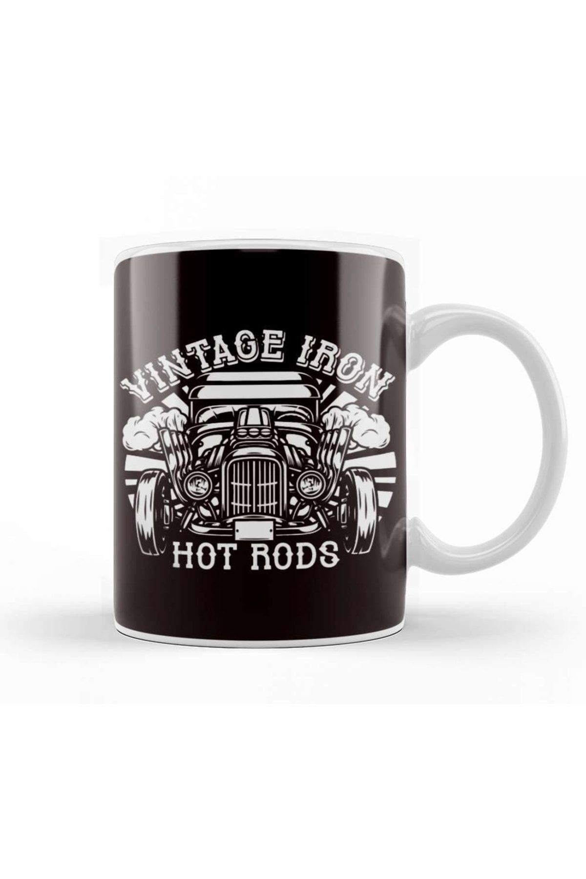 Baskı Dükkanı Vintage Iron Hot Rods American Classic Old Car Automobile Kupa Bardak Porselen