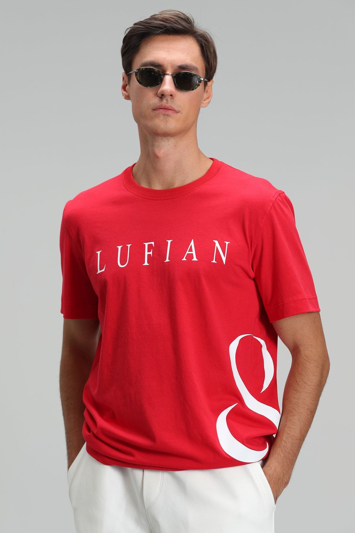 Lufian Fınn Modern Grafik T- Shirt Kırmızı
