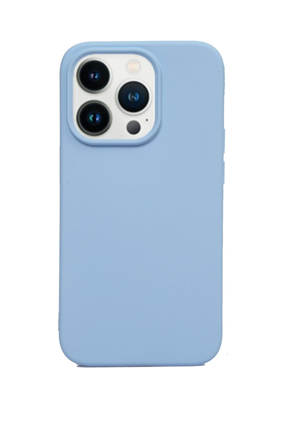 TrendCell Apple Iphone 13 Pro 6.1 Uyumlu Bebe Mavisi Lansman Içi Kadife Silikon Kapak Kılıf