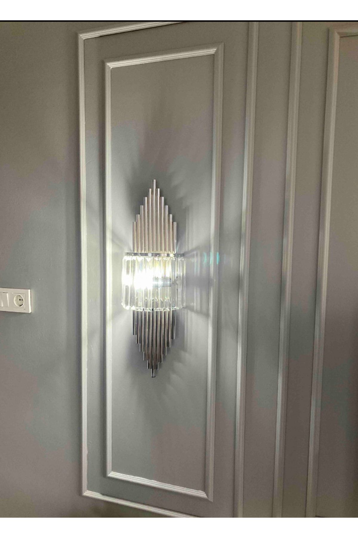 luxury modern aydınlatma Krom Gümüş Rengi Aplik Duvar Lambası Salon Koridor Otel Restoran Duvar Lambası