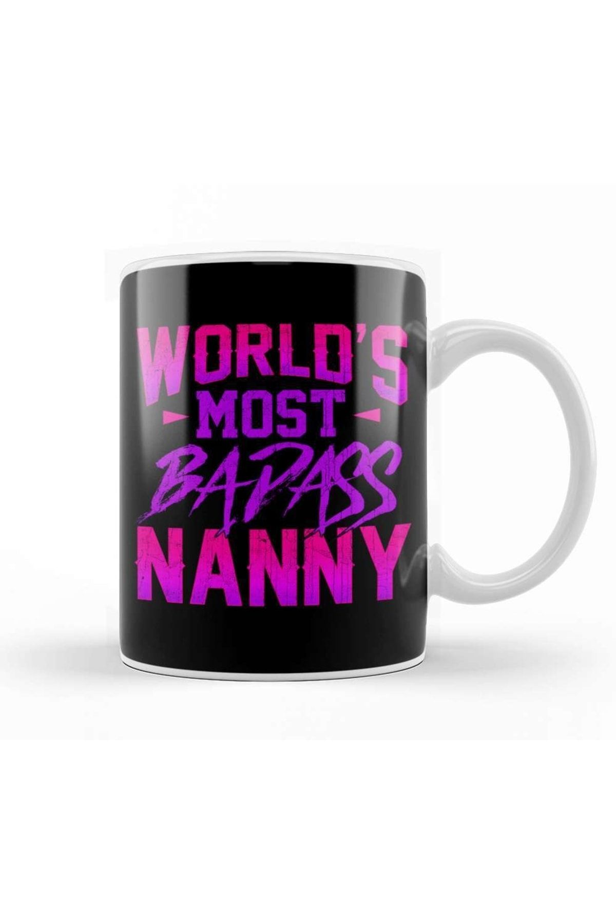 Baskı Dükkanı Funny World S Most Badass Nanny Babysitter Kupa Bardak Porselen