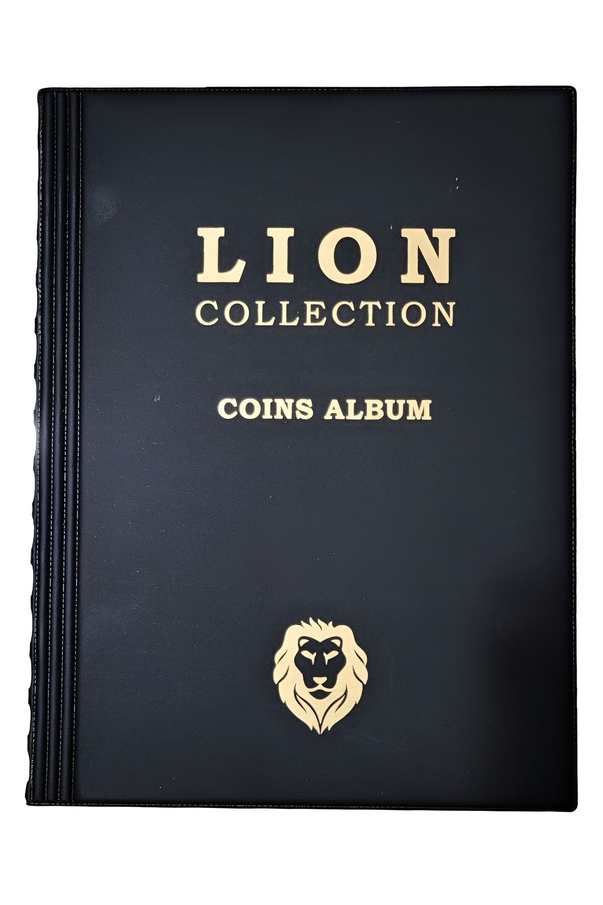 Lion 120 Gözlü, 10 Sayfalı, Kapamalı Paralar Için Madeni Para Albümü- Siyah Renk