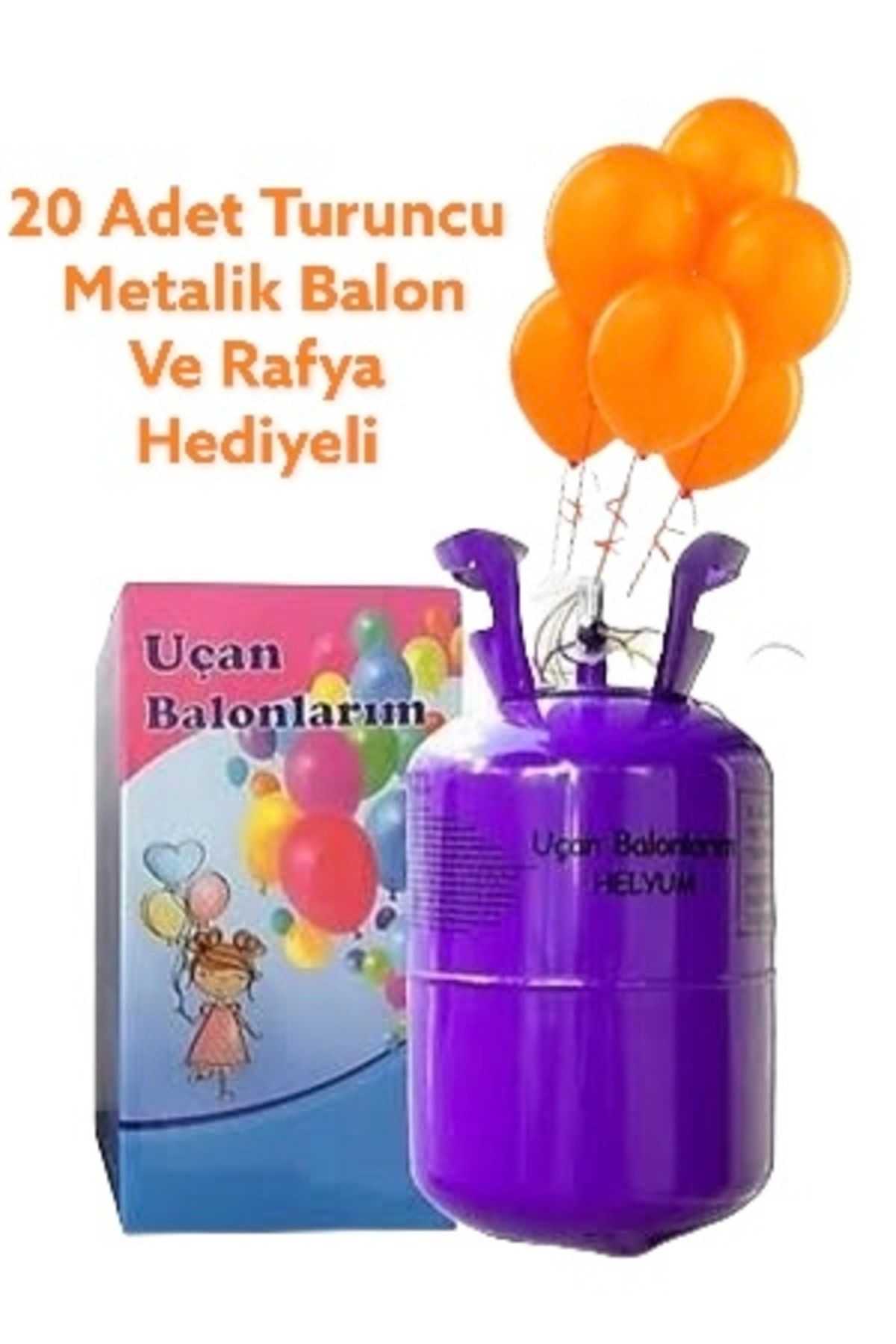 Kahramanlar Dünyası Helyum Gazı Kullan At Helyum Tüpü (20 Adet Turuncu Metalik Balon Ve Rafya Hediyeli)