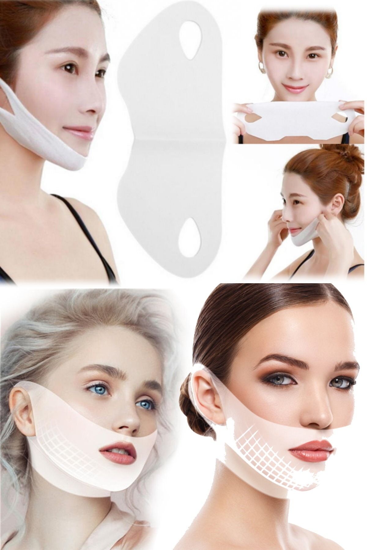 Utelips Kadın Kaldırma Yüz Maskesi Boyun Kaldırma V Şekil Peel-off Kontrol Maskesi Çene Esnetici Pro Maske