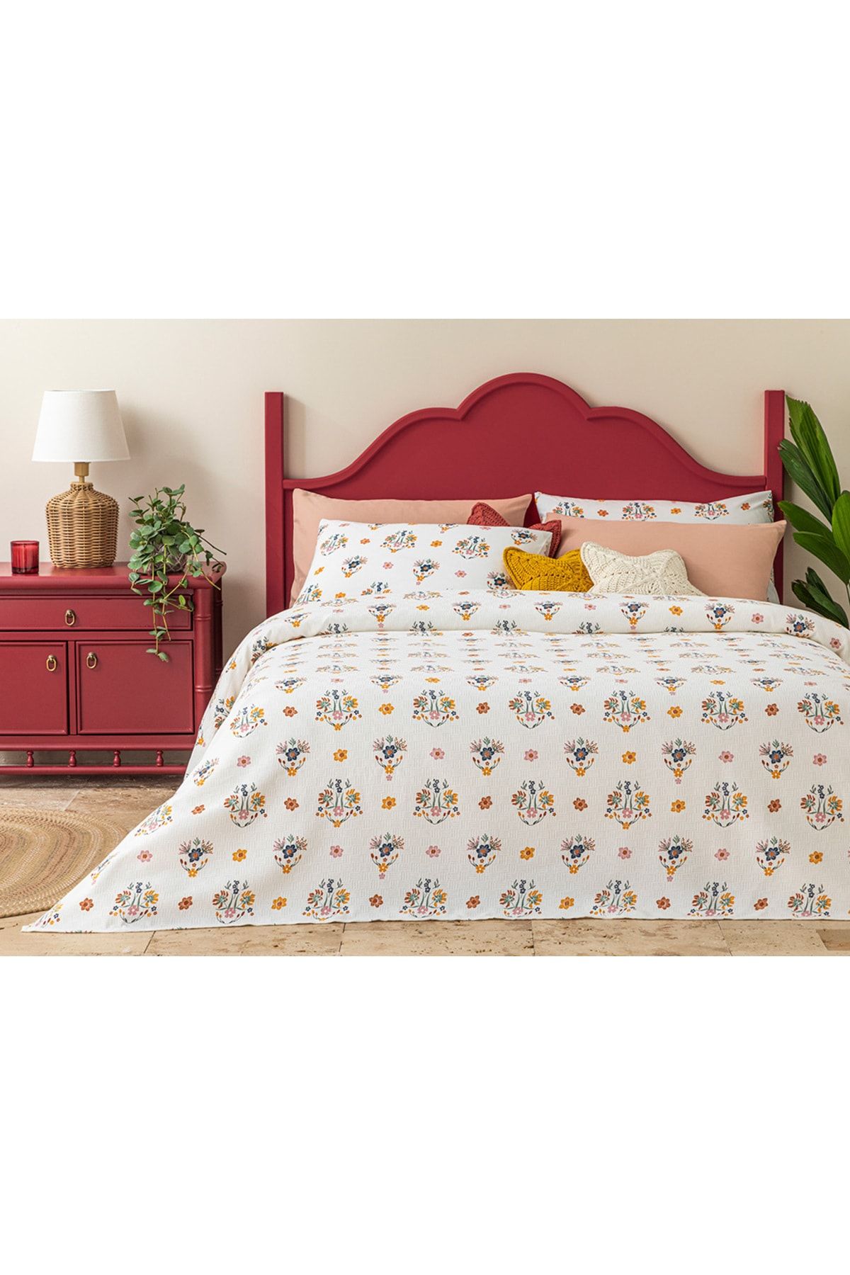 English Home Bloomy Spring Baskılı Tek Kişilik Pike 150x220 Cm Mavi