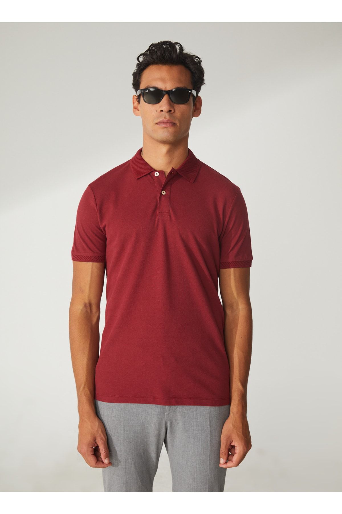 Altınyıldız Classics Polo Yaka Bordo Erkek T-shirt 4a9000000001