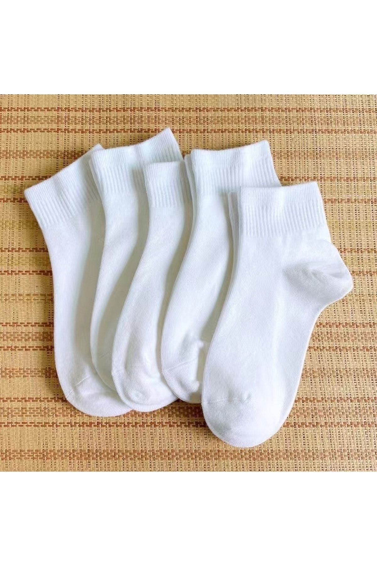 çorapmanya 5 Çift Çok Renkli Kalp Desenli Yarım Konç Kadın Çorap