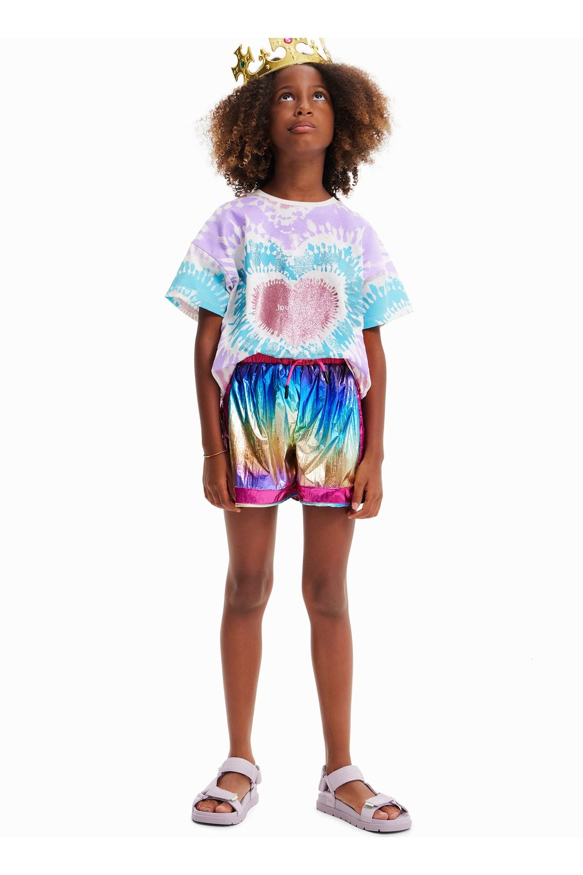 Desigual Desenli Pembe Kız Çocuk T-shirt 23sgtk02