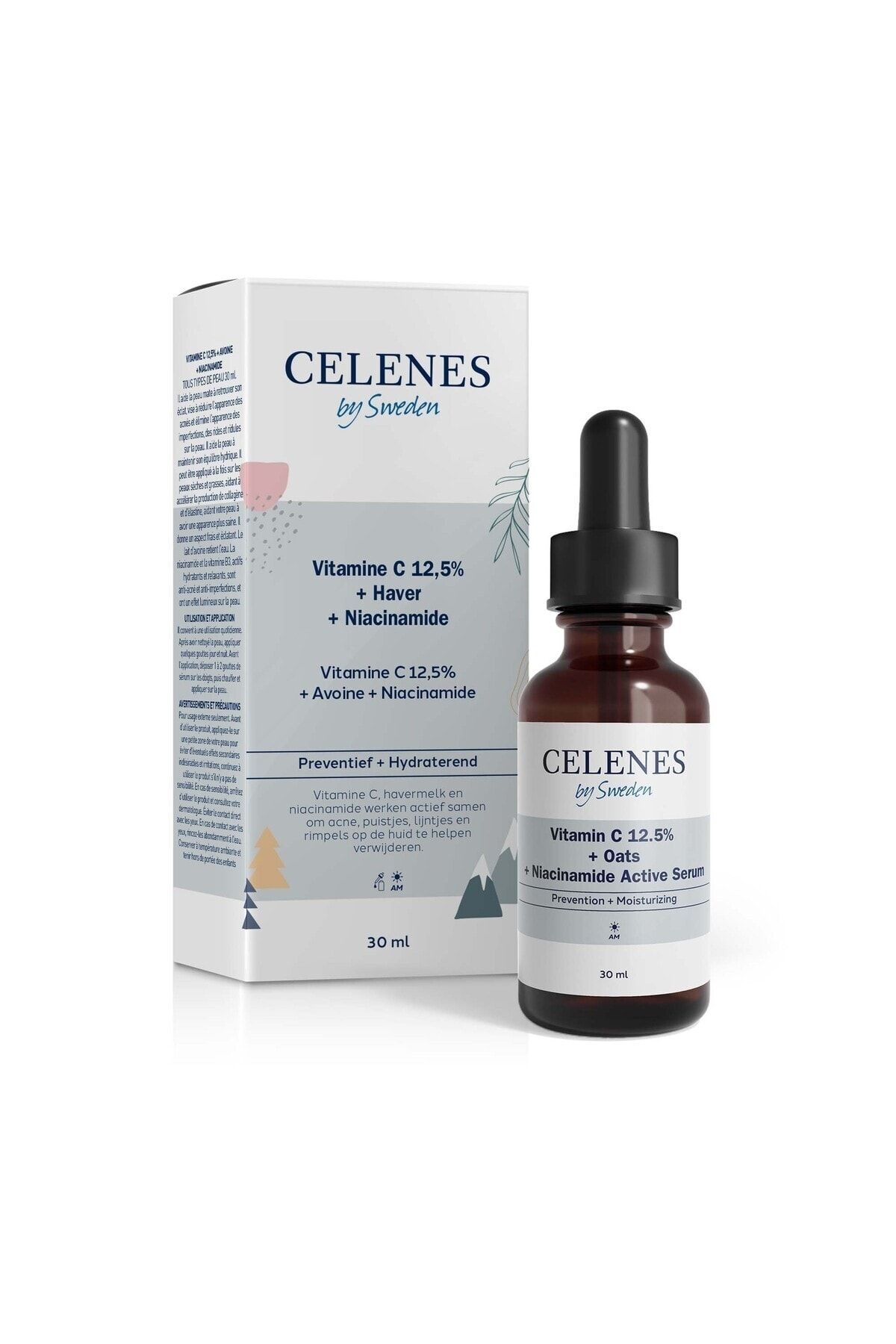 Celenes by Sweden Vitamin C 12.5% Oats Niacinamide Active Yüz Serumu