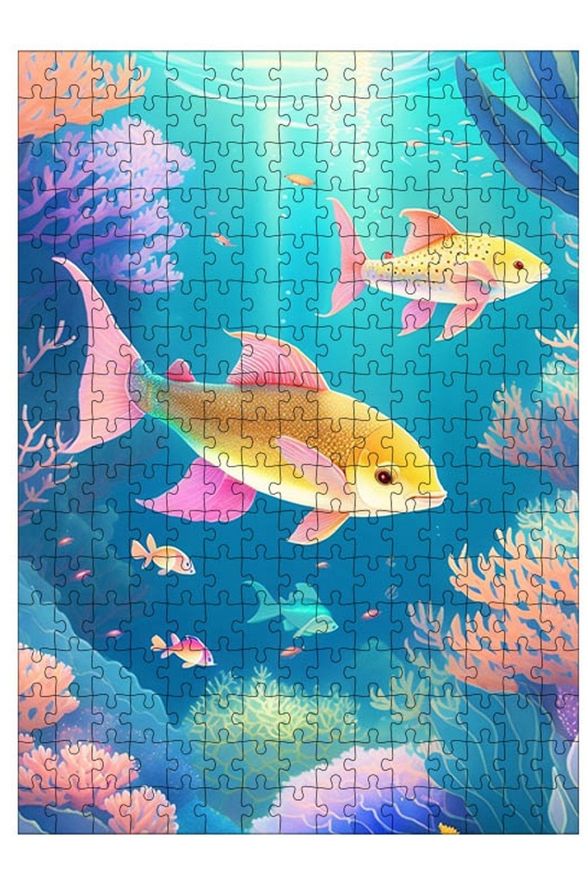 Tablomega Ahşap Mdf Puzzle Yapboz Su Altı Canlıları Balık 255 Parça 35*50 Cm