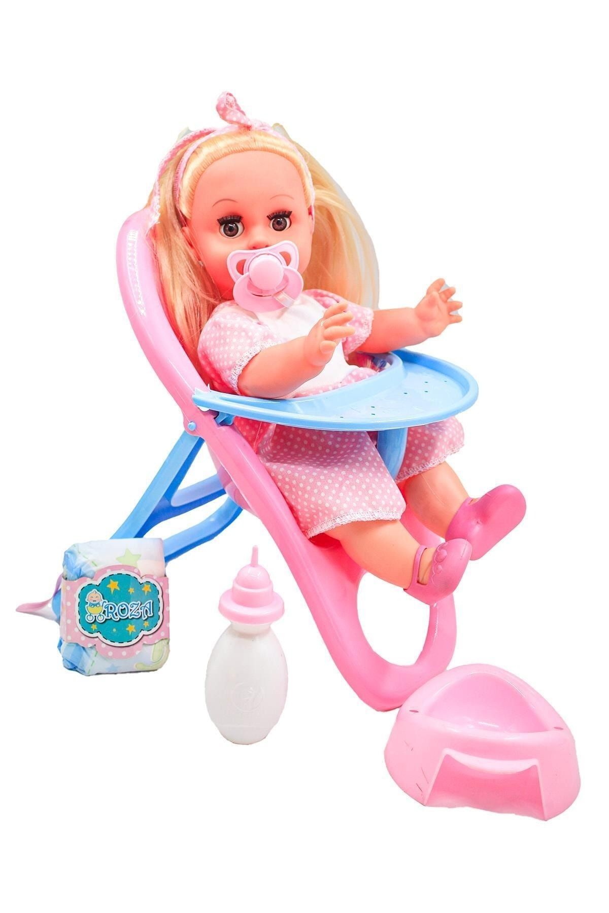 Global Toys Roza Altını Islatan Türkçe Konuşan 32 Cm Boyunda Mama Sandalyeli Et Bebek