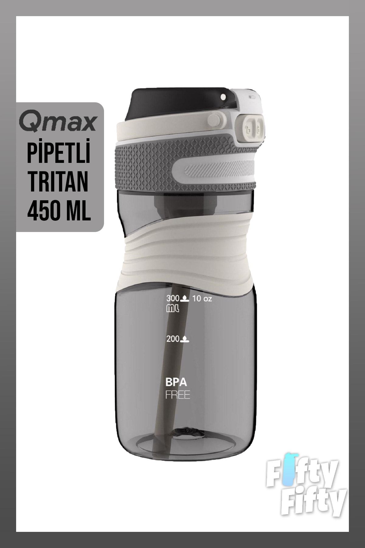 Qmax 450ml Pipetli Tritan Bpa Içermeyen Su Matarası