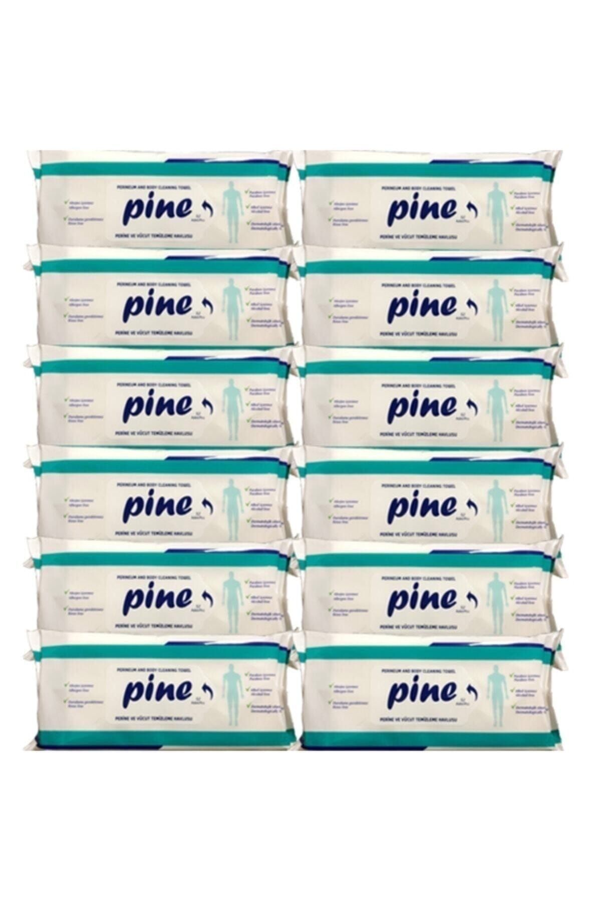 Pine Alkolsüz Hasta Perine Ve Vücut Temizleme Havlusu 50 li X 12 Paket