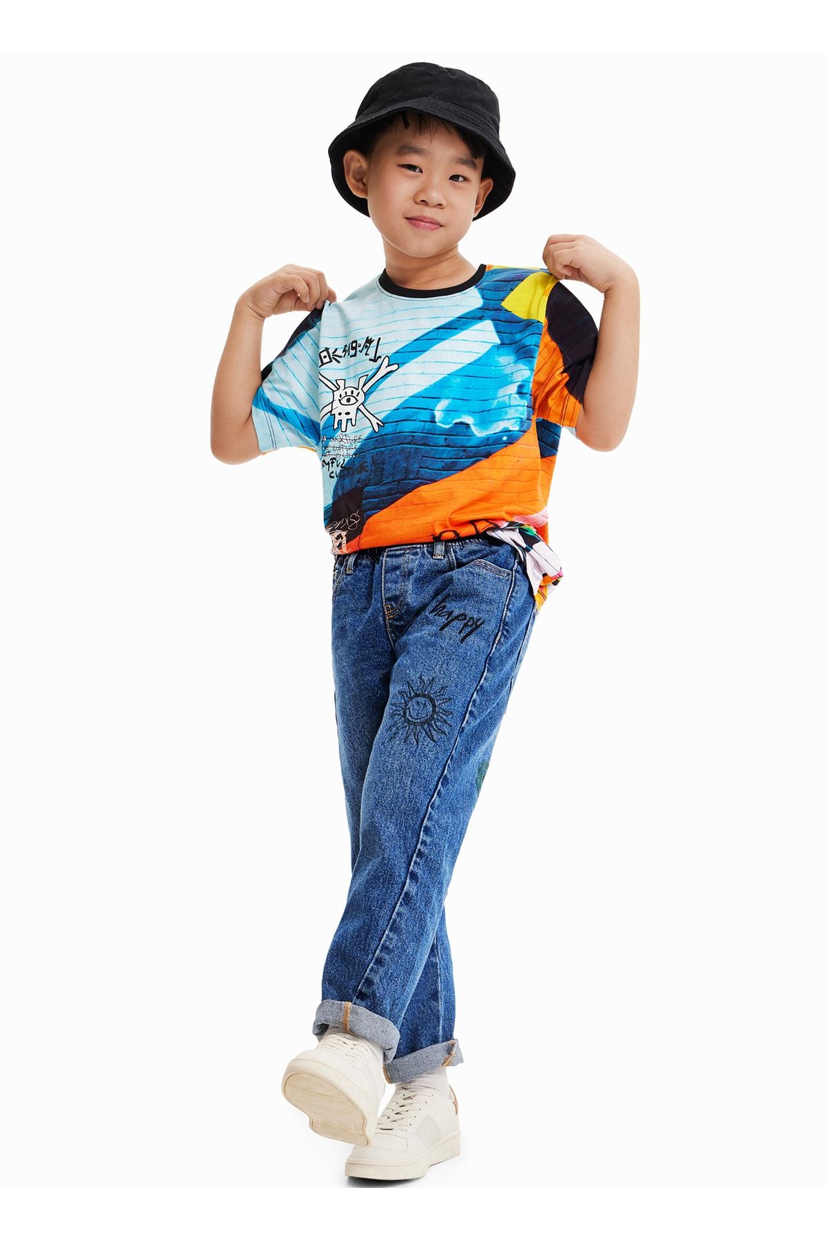 Desigual Baskılı Çok Renkli Erkek Çocuk T-shirt 23sbtk17