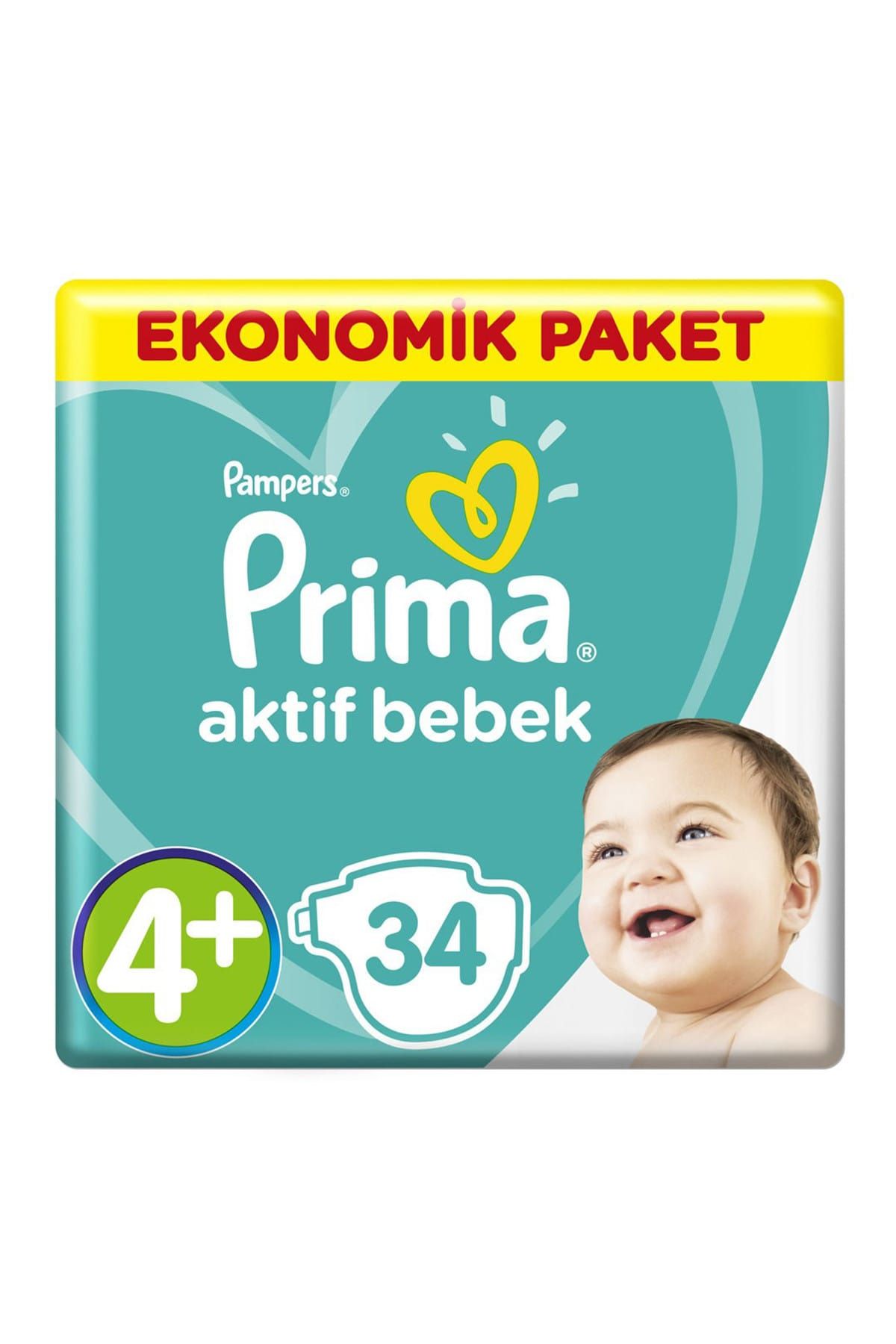 Prima Aktif Bebek Ekonomik Paket Maxi Plus- 4+ Beden 34 Adet