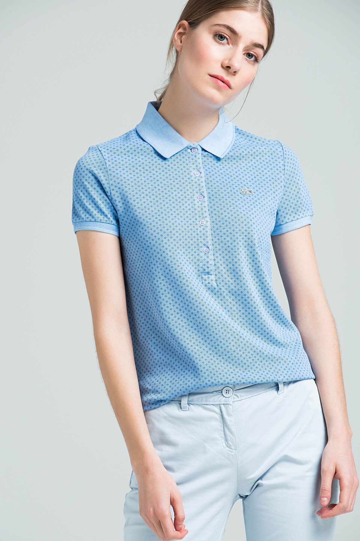 Lacoste Kadın Mavi Polo Yaka T-shirt PF0699