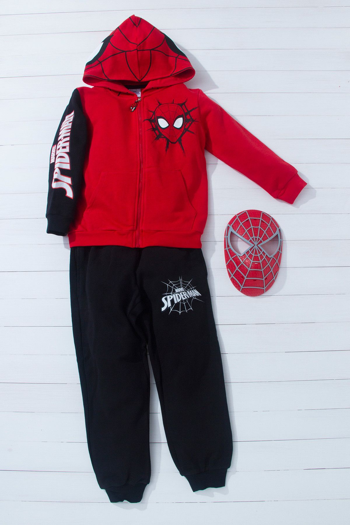 Spiderman Kırmızı Siyah Erkek Çocuk Takım  /