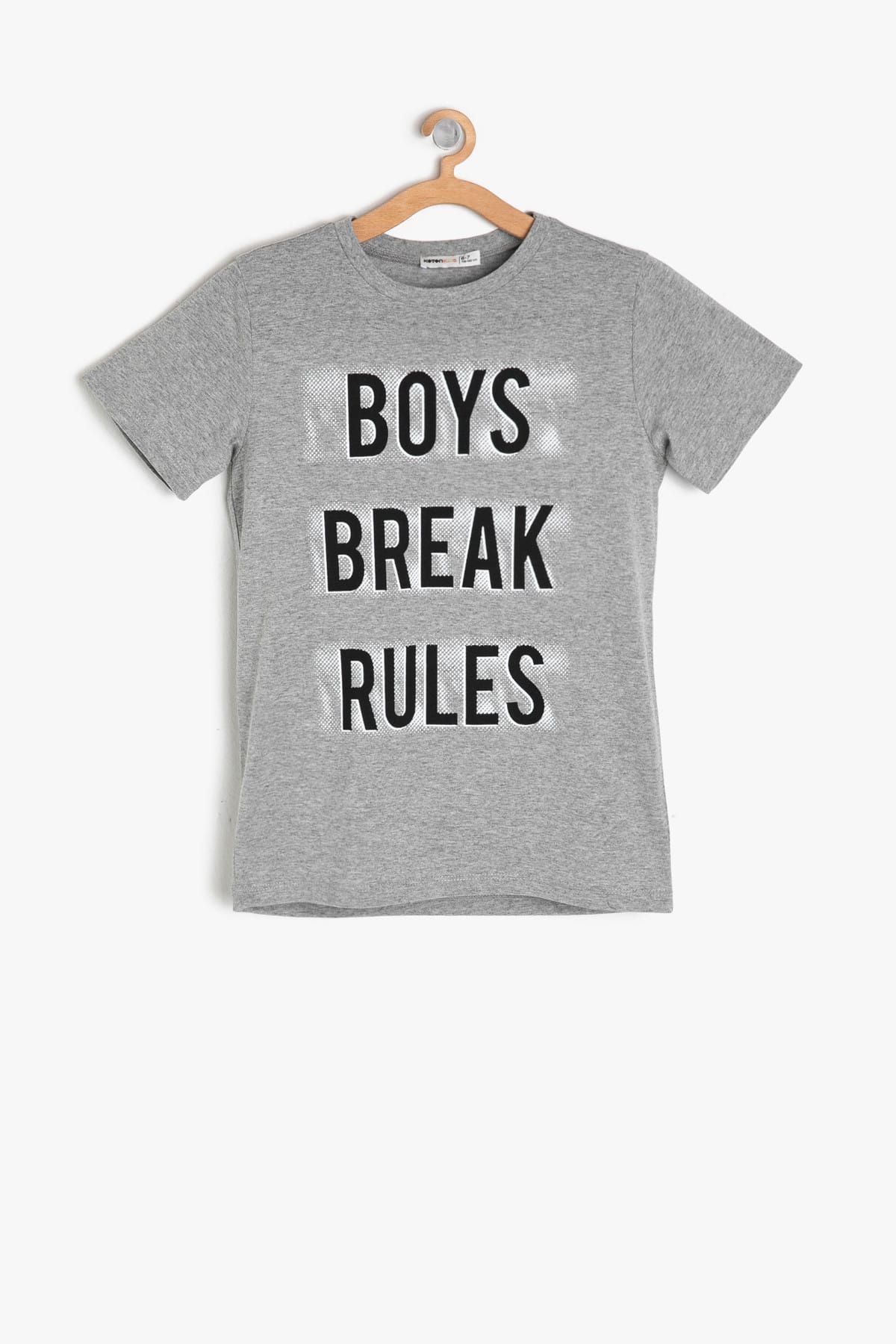 Koton Gri Erkek Çocuk Yazili Baskılı T-Shirt