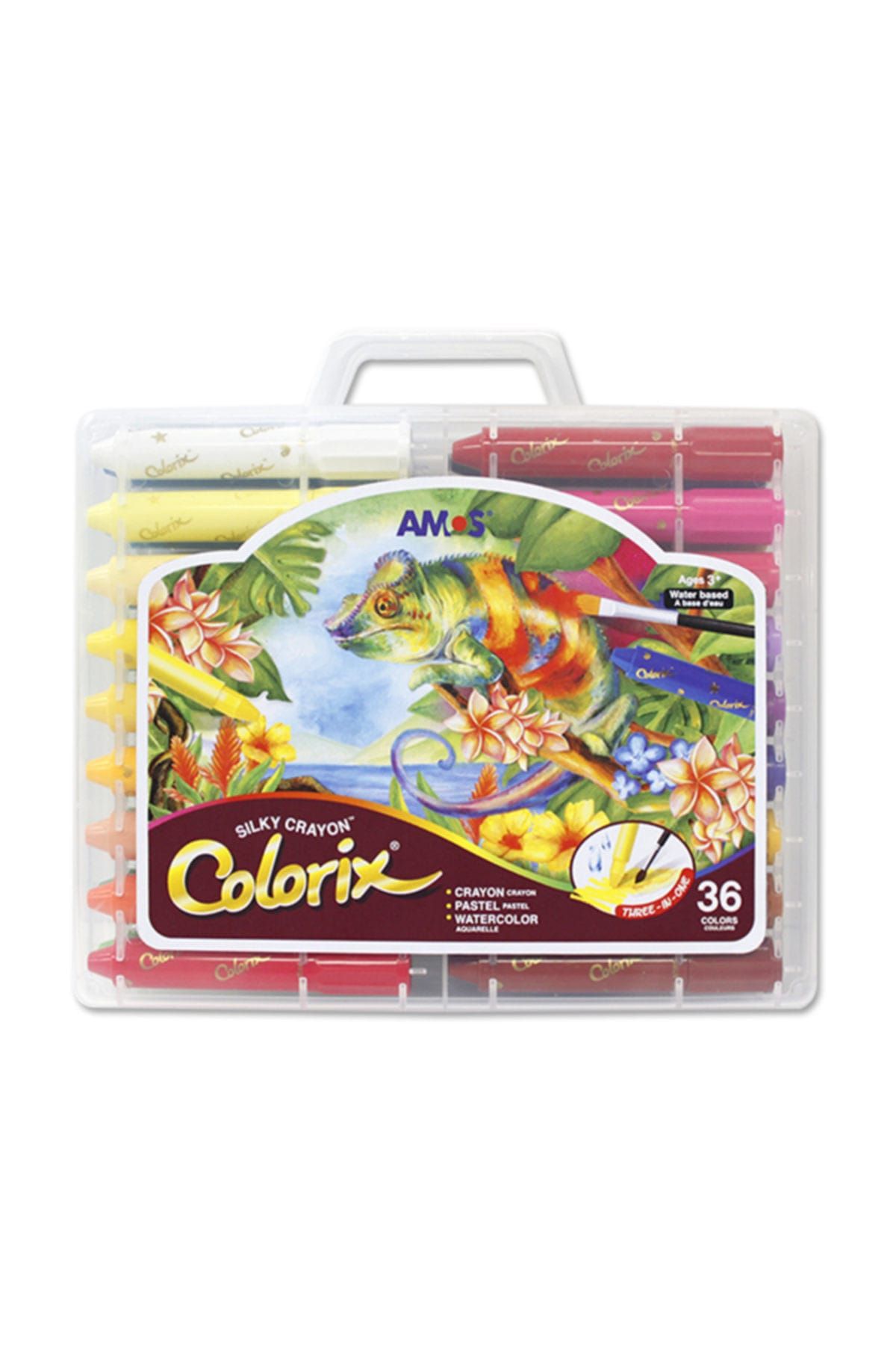 Amos Colorix Silky Crayon Üçü Bir Arada Boya 36 Renk