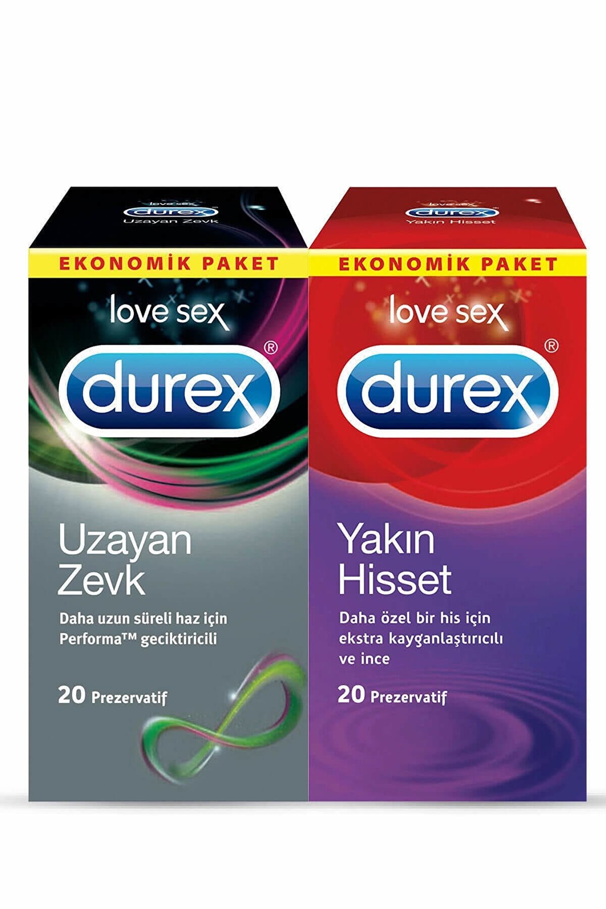 Durex Uzayan Zevk + Yakın Hisset Prezervatif 40'Lı Ekonomik Paket