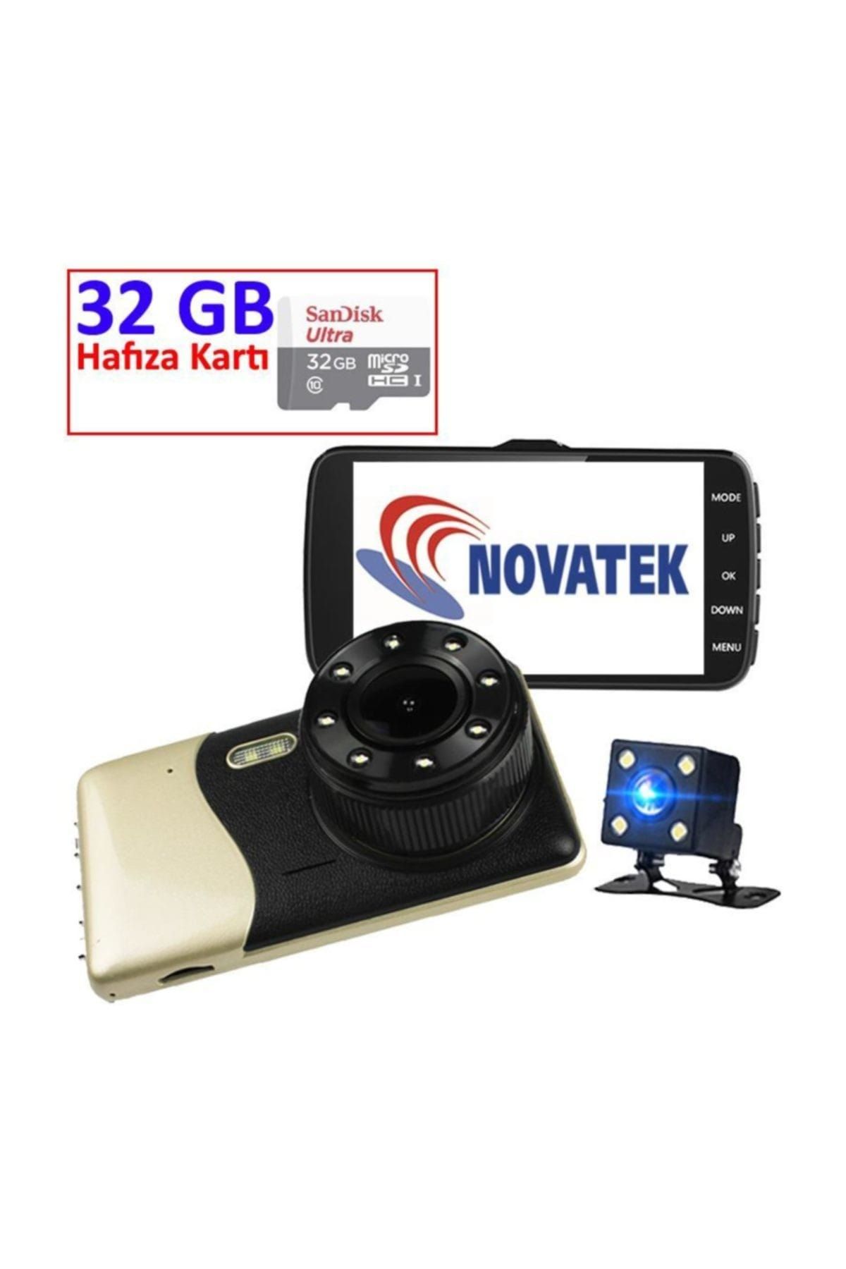 Novatek 4" IPS Ekran 8 LED Araç Kamerası NT89D+32GB Hafıza Kartı