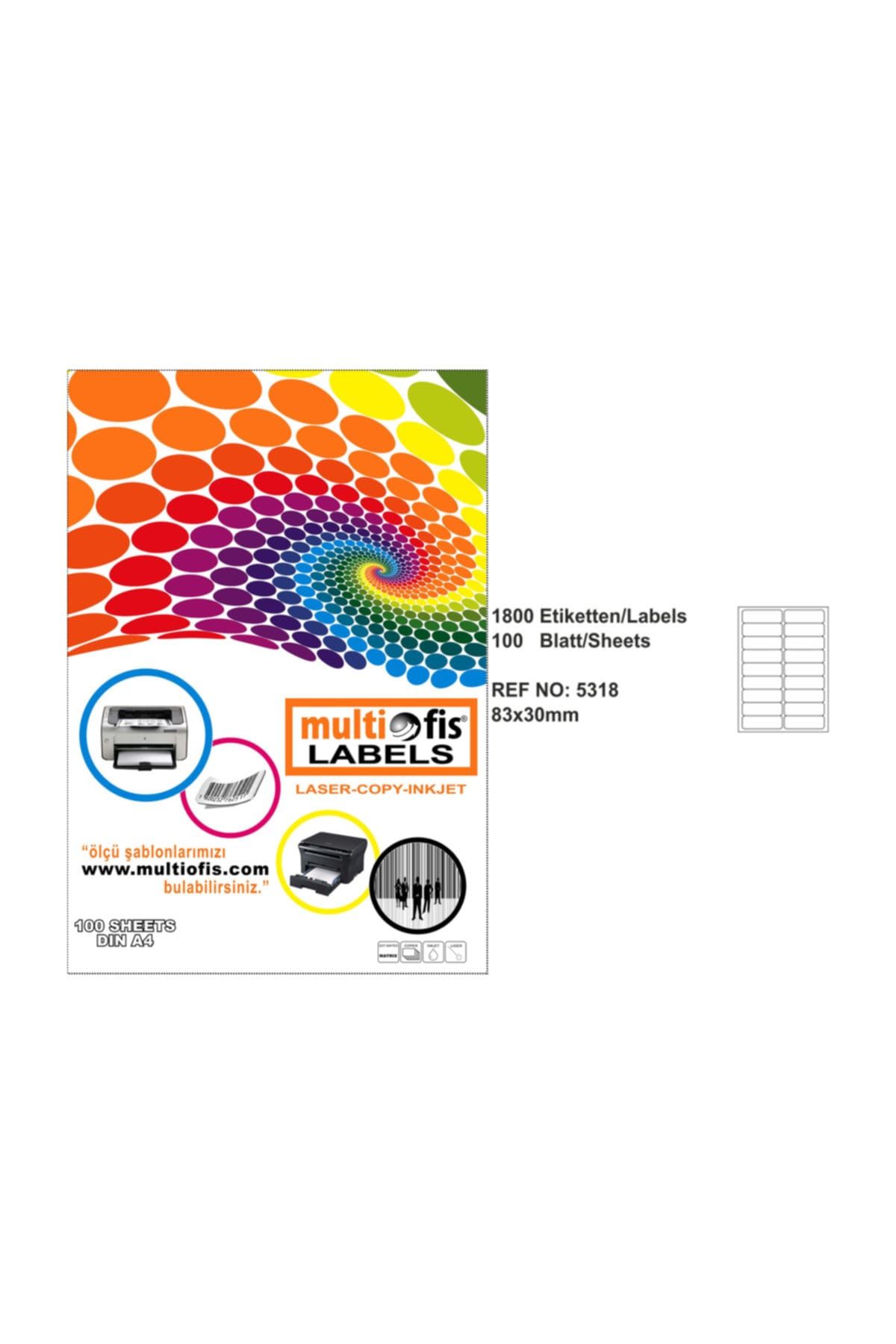 Multiofis 83x30 Mm Laser Etiket 5318