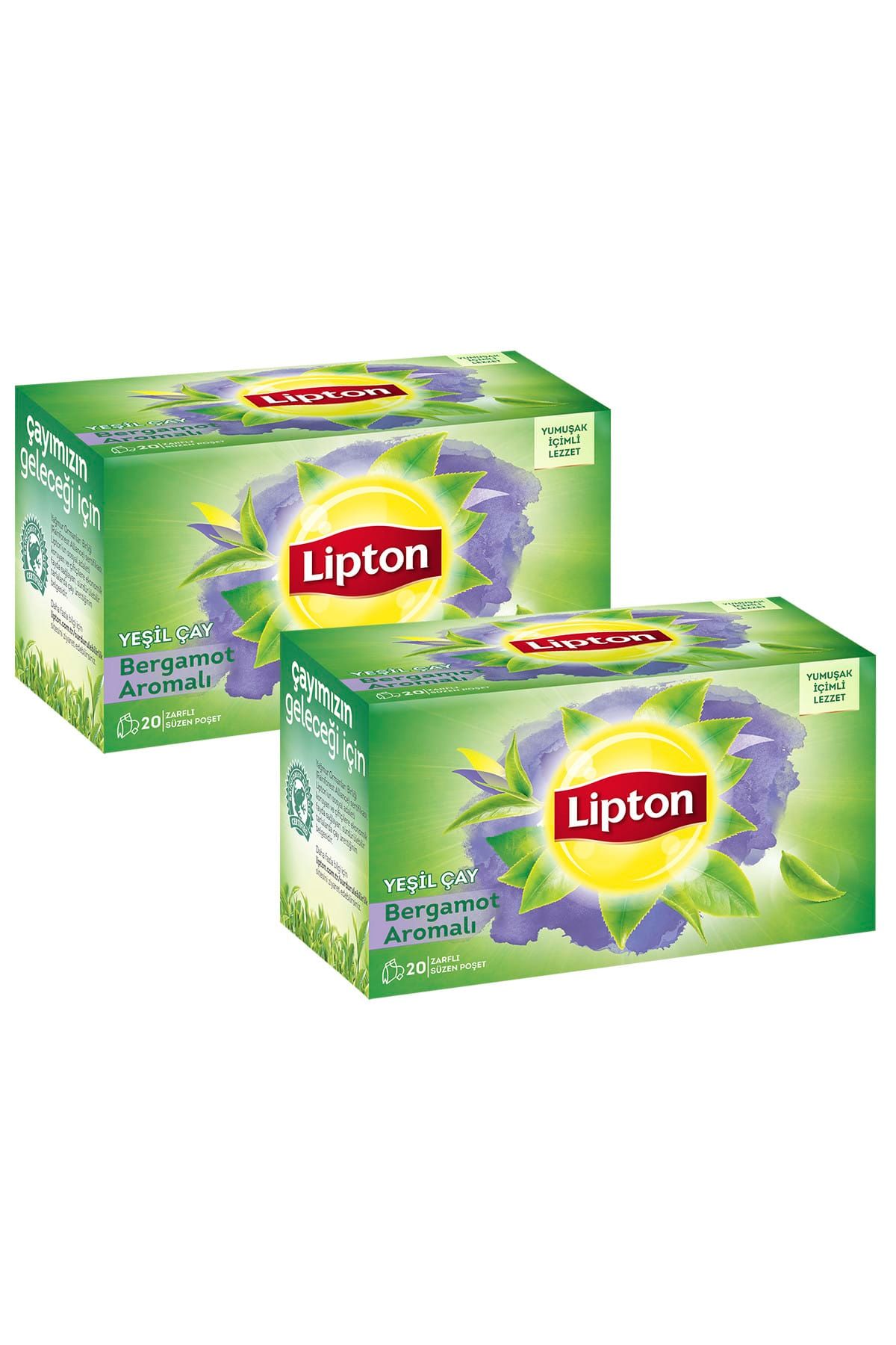 Lipton Yeşilçay Bergamot Aromalı 2'li Paket