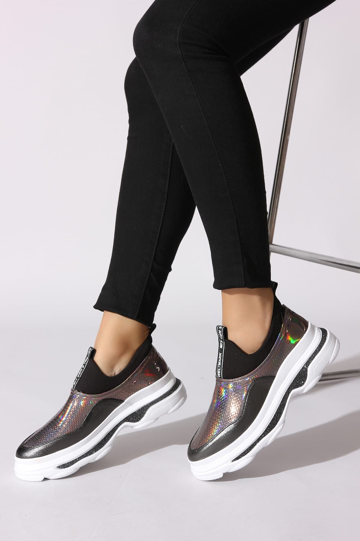 Rovigo Siyah Platin Kadın Sneaker 504C-1001-S-02