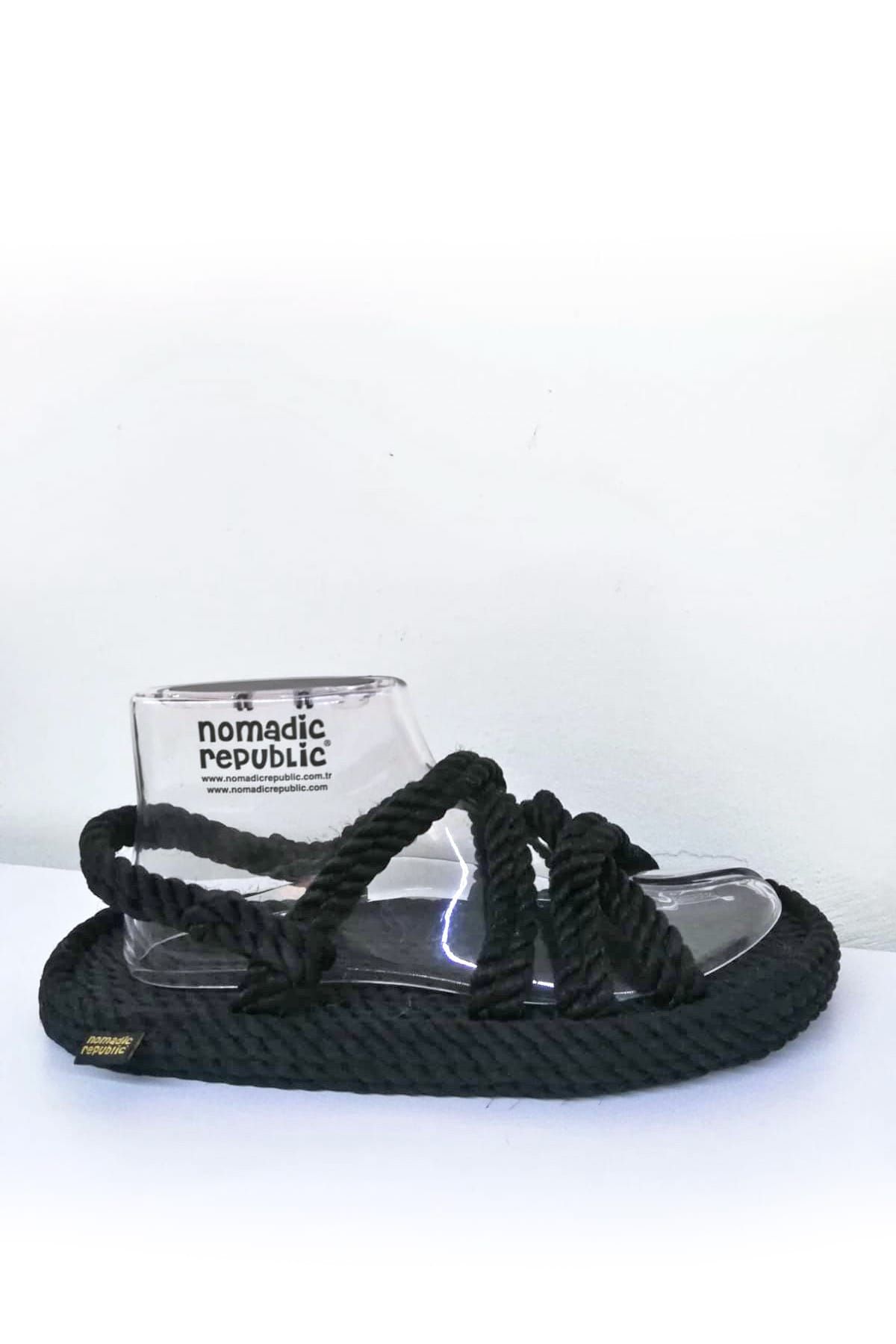 Nomadic Republic Bora Bora Platform Siyah Kadın Halat Sandalet
