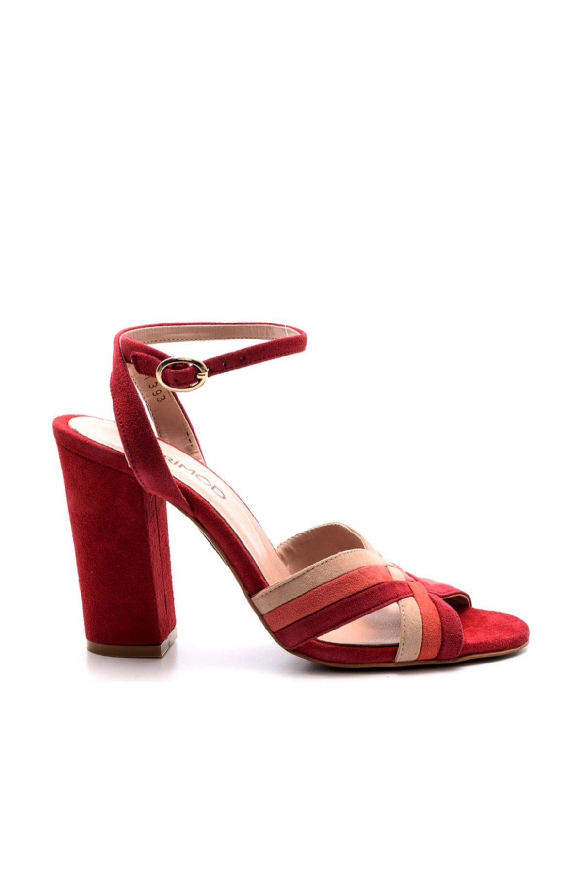 Derimod Hakiki Deri Kadın Kırmızı Çok Renkli Sandalet